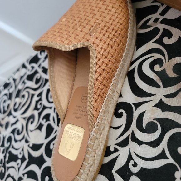 Kanna leather camel tone espadrill slide mules - Picture 9 of 9